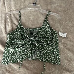 Green Floral Top